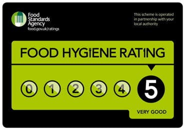 Rajdoot has a 5 Star Hygiene Rating!