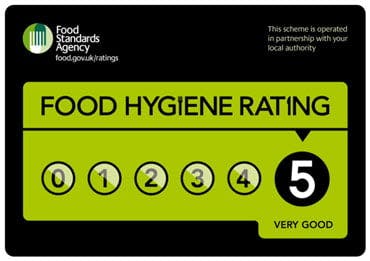 5 Star Hygiene Rating Rajdoot has a 5 Star Hygiene Rating!